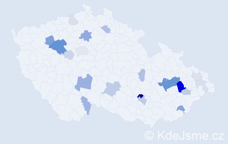 Příjmení: 'Röderová', počet výskytů 55 v celé ČR