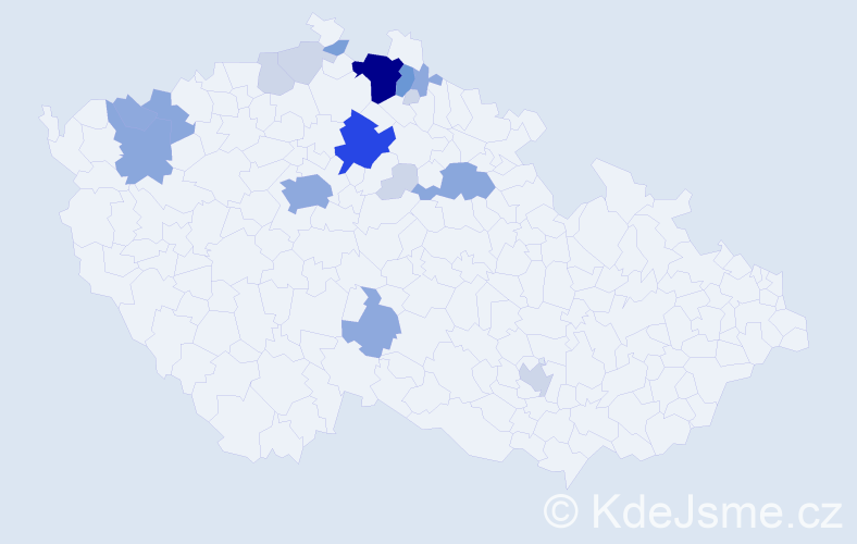 Příjmení: 'Bitmanová', počet výskytů 54 v celé ČR