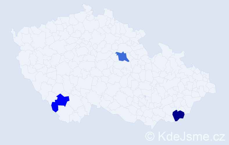 Příjmení: 'Karabáš', počet výskytů 5 v celé ČR