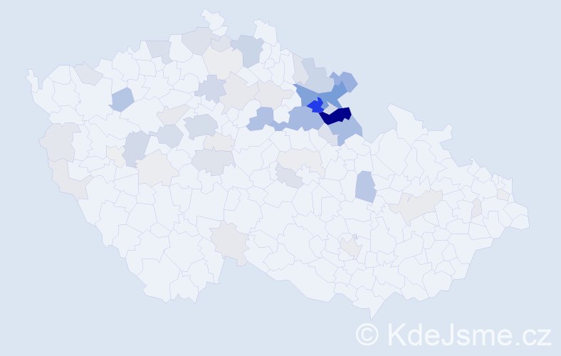 Příjmení: 'Rejchrtová', počet výskytů 190 v celé ČR