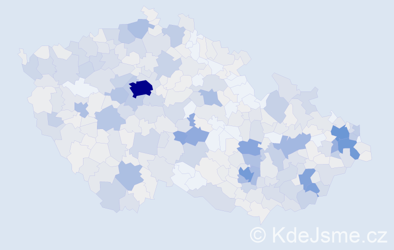 Příjmení: 'Žáček', počet výskytů 2480 v celé ČR