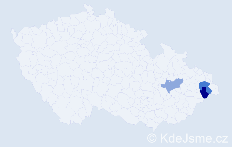 Příjmení: 'Kukráková', počet výskytů 4 v celé ČR