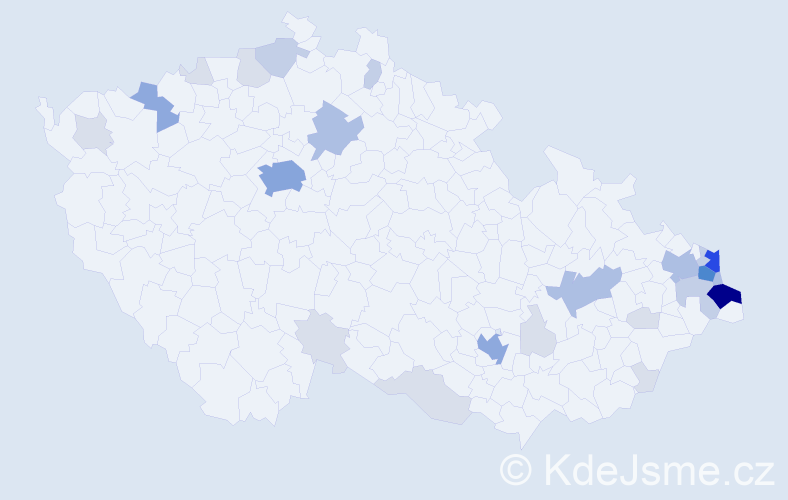 Příjmení: 'Polak', počet výskytů 88 v celé ČR