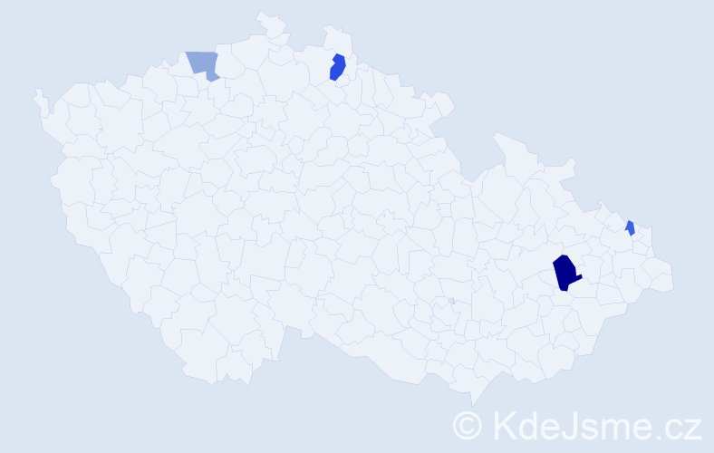 Příjmení: 'Frajsová', počet výskytů 6 v celé ČR