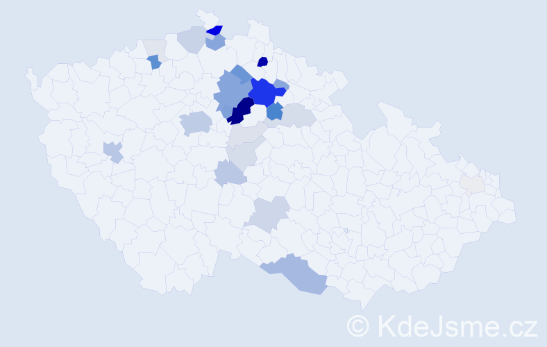 Příjmení: 'Hazdrová', počet výskytů 97 v celé ČR