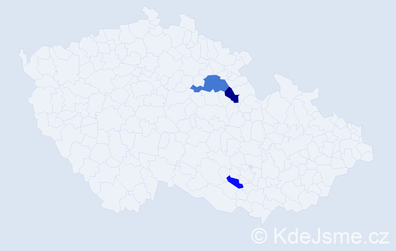Příjmení: 'Trumhová', počet výskytů 16 v celé ČR