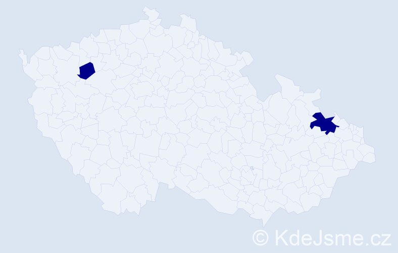 Příjmení: 'Czabke', počet výskytů 4 v celé ČR