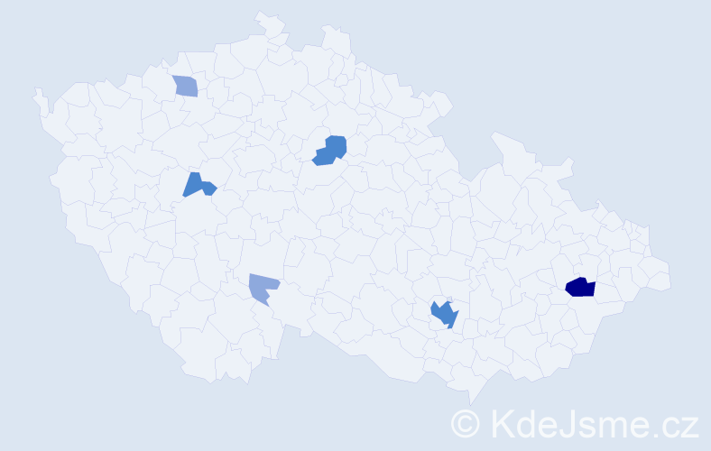 Příjmení: 'Doničová', počet výskytů 13 v celé ČR