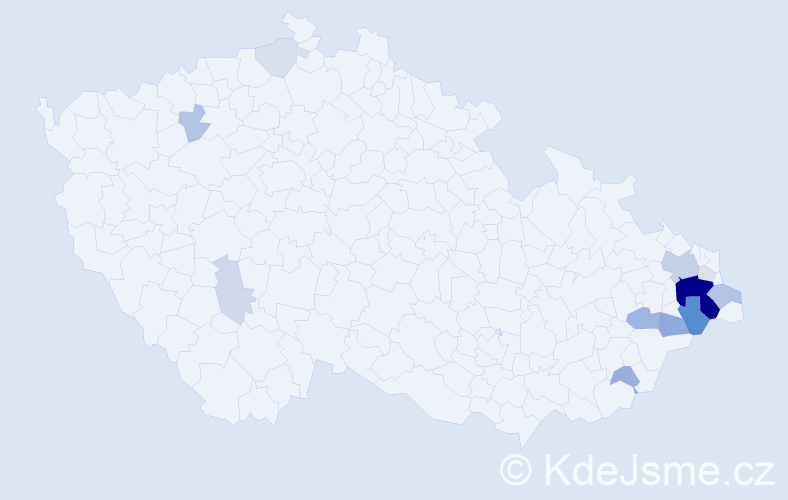 Příjmení: 'Korbáš', počet výskytů 44 v celé ČR