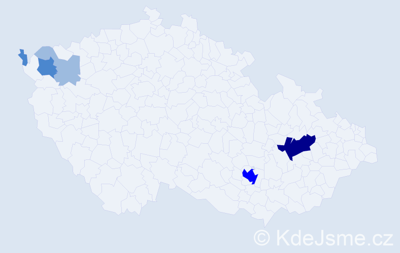 Příjmení: 'Zeitlerová', počet výskytů 13 v celé ČR