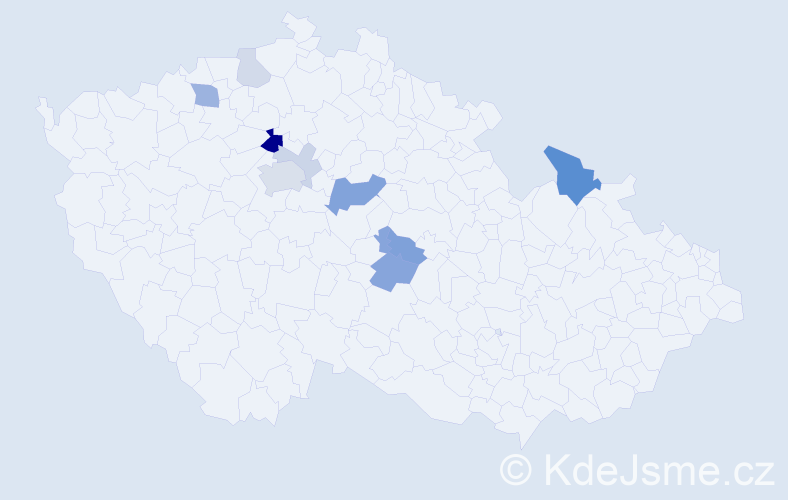 Příjmení: 'Rajterová', počet výskytů 23 v celé ČR