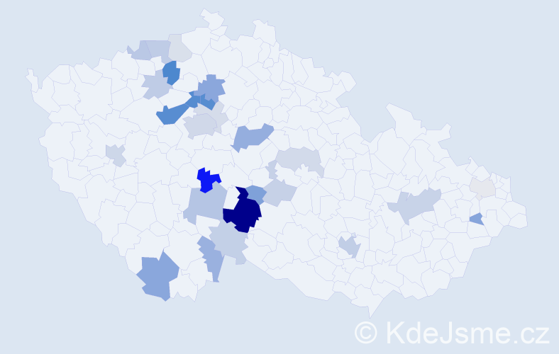 Příjmení: 'Vojna', počet výskytů 71 v celé ČR