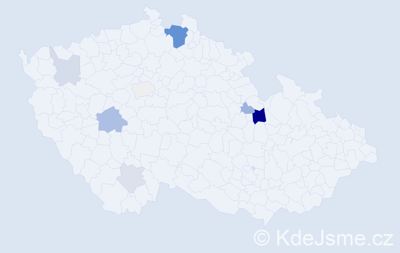 Příjmení: 'Fiebigerová', počet výskytů 20 v celé ČR
