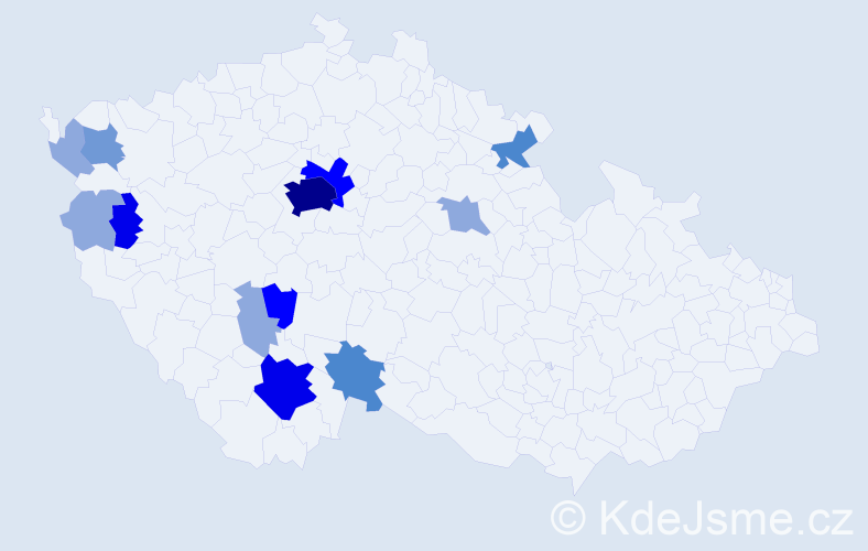 Příjmení: 'Soulek', počet výskytů 36 v celé ČR