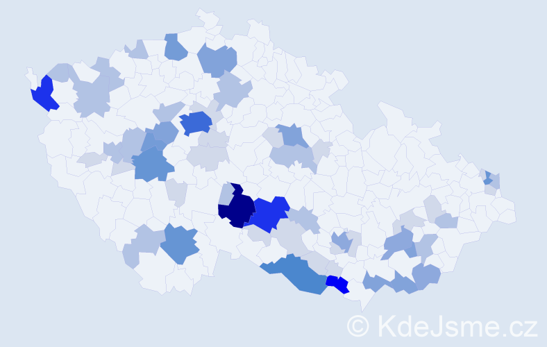 Příjmení: 'Norek', počet výskytů 176 v celé ČR