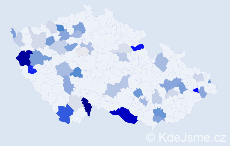 Příjmení: 'Galková', počet výskytů 118 v celé ČR