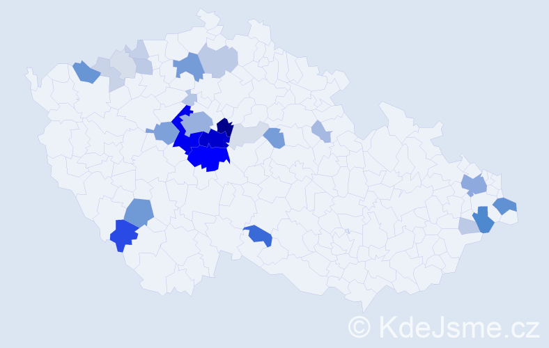 Příjmení: 'Pála', počet výskytů 136 v celé ČR