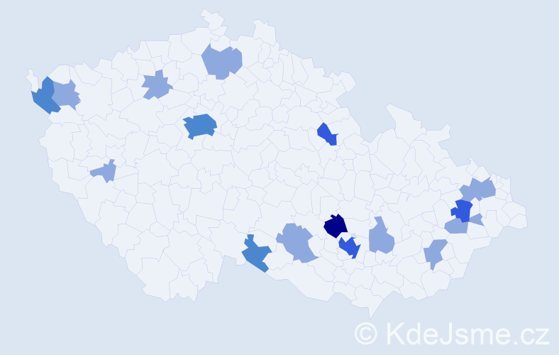 Příjmení: 'Kráą', počet výskytů 31 v celé ČR