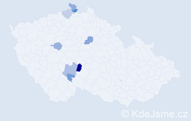 Příjmení: 'Karkule', počet výskytů 20 v celé ČR