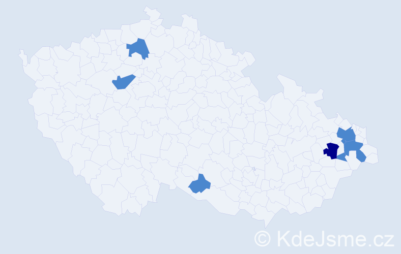 Příjmení: 'Pelikan', počet výskytů 9 v celé ČR