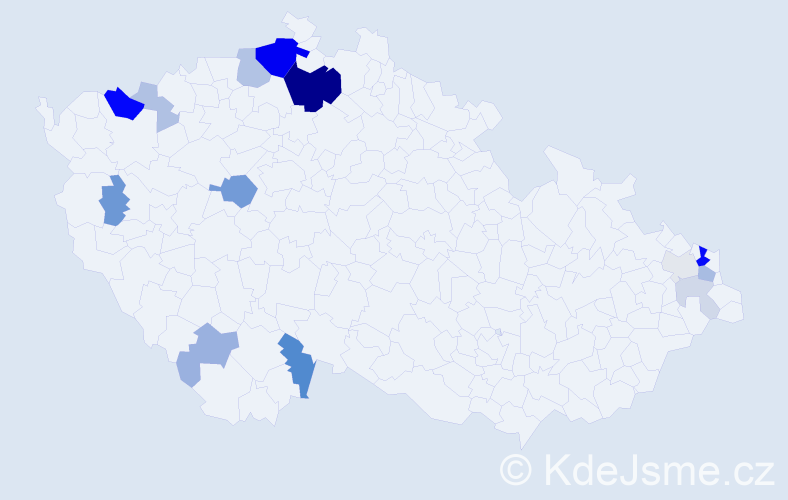 Příjmení: 'Lopušan', počet výskytů 46 v celé ČR