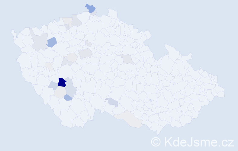 Příjmení: 'Vohryzková', počet výskytů 76 v celé ČR