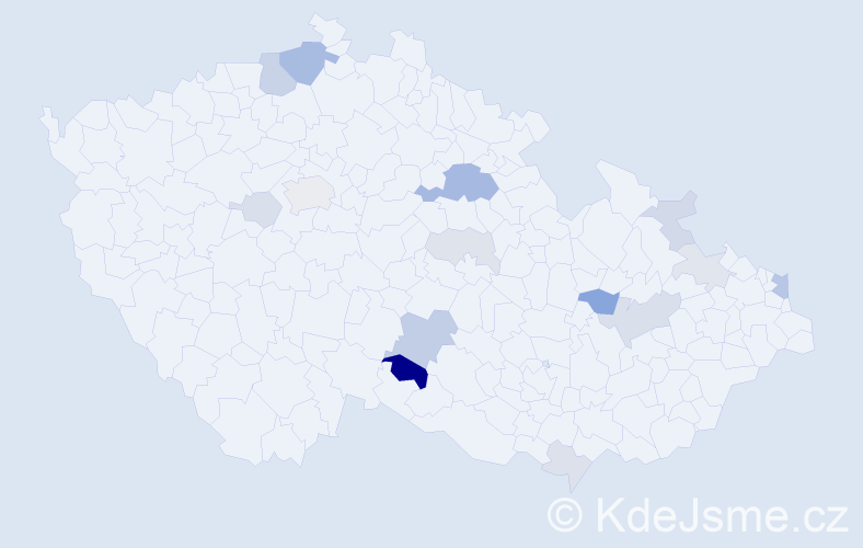 Příjmení: 'Bulák', počet výskytů 36 v celé ČR