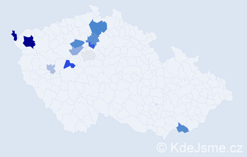 Příjmení: 'Adámiková', počet výskytů 15 v celé ČR