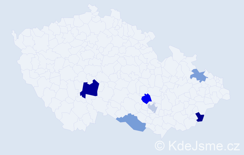 Příjmení: 'Krutek', počet výskytů 8 v celé ČR