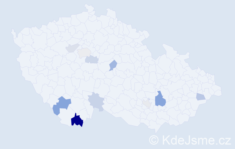 Příjmení: 'Beutl', počet výskytů 18 v celé ČR
