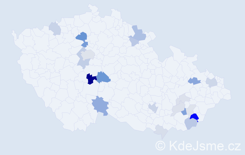 Příjmení: 'Blahoš', počet výskytů 60 v celé ČR