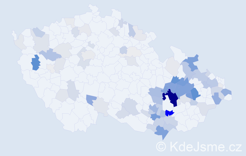 Příjmení: 'Hrazdilová', počet výskytů 293 v celé ČR