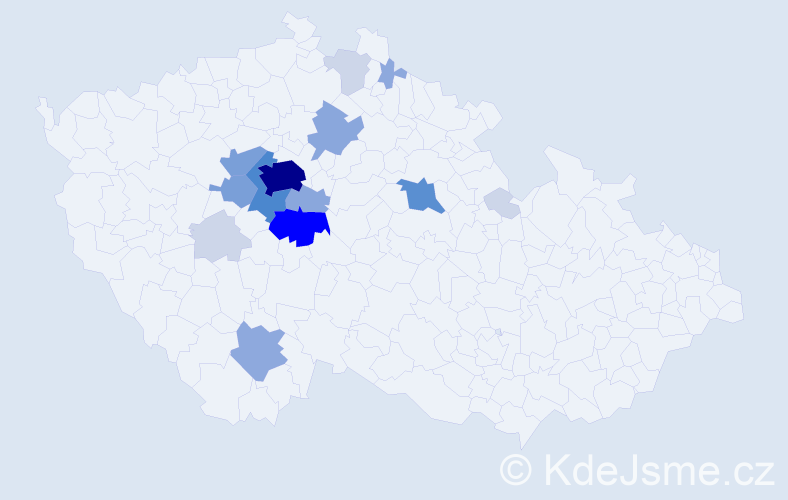 Příjmení: 'Zderadičková', počet výskytů 59 v celé ČR