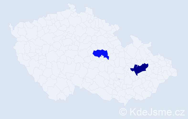 Příjmení: 'Bokij', počet výskytů 3 v celé ČR