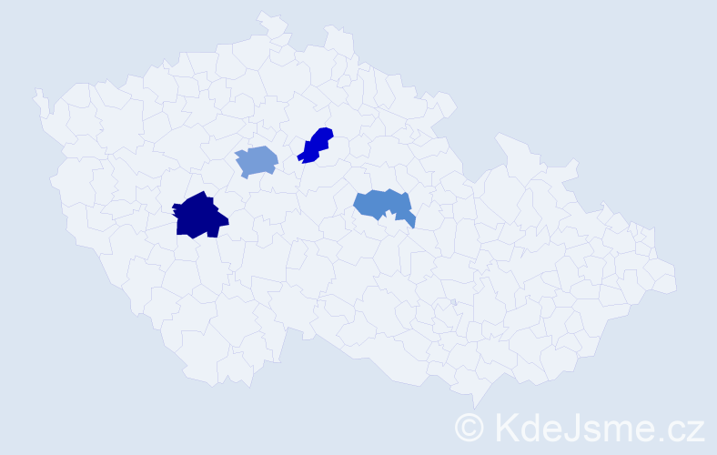 Příjmení: 'Kelman', počet výskytů 10 v celé ČR
