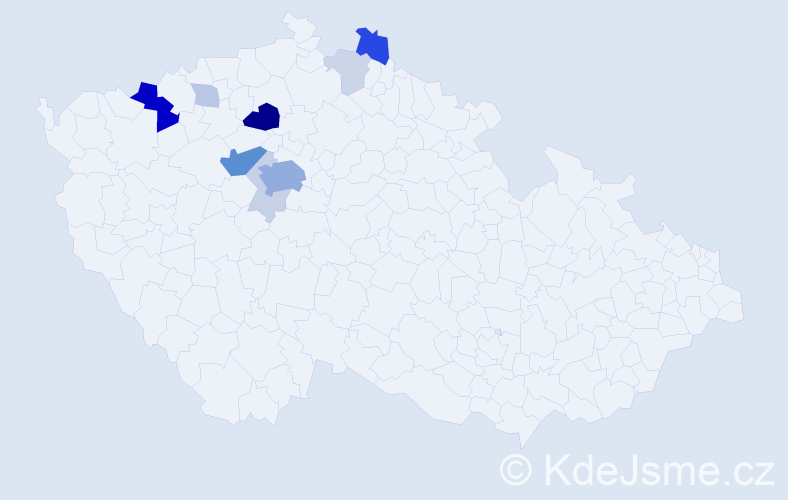 Příjmení: 'Cvekl', počet výskytů 35 v celé ČR