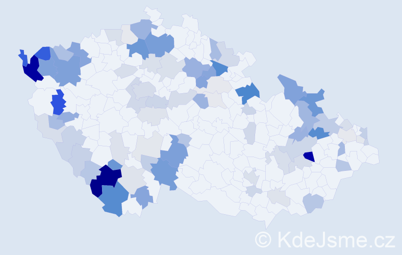 Příjmení: 'Kubinec', počet výskytů 274 v celé ČR