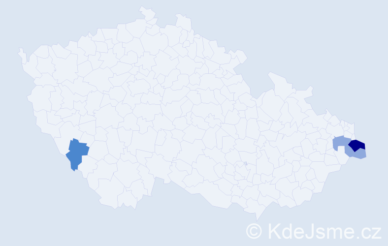 Příjmení: 'Karczová', počet výskytů 9 v celé ČR