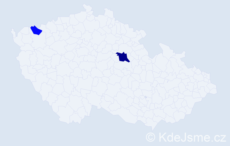 Příjmení: 'Nolde', počet výskytů 5 v celé ČR