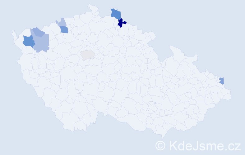 Příjmení: 'Lauová', počet výskytů 25 v celé ČR
