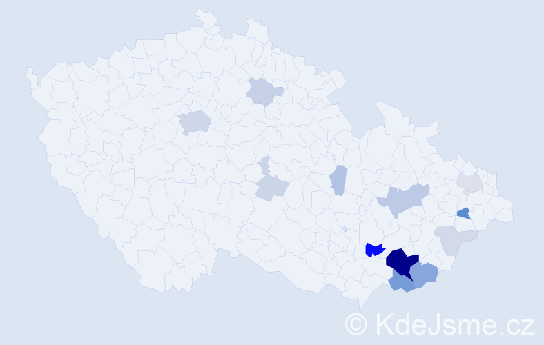 Příjmení: 'Machynková', počet výskytů 51 v celé ČR
