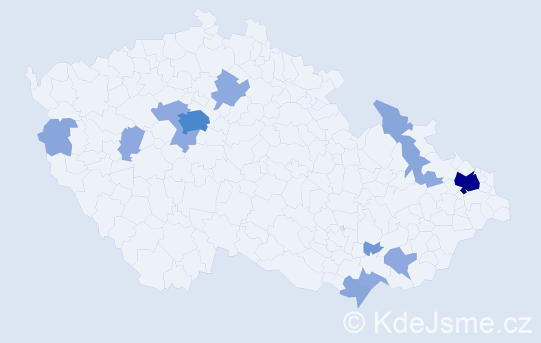 Příjmení: 'Cabala', počet výskytů 31 v celé ČR