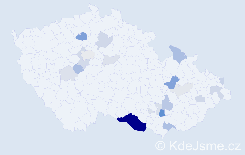 Příjmení: 'Čučková', počet výskytů 62 v celé ČR