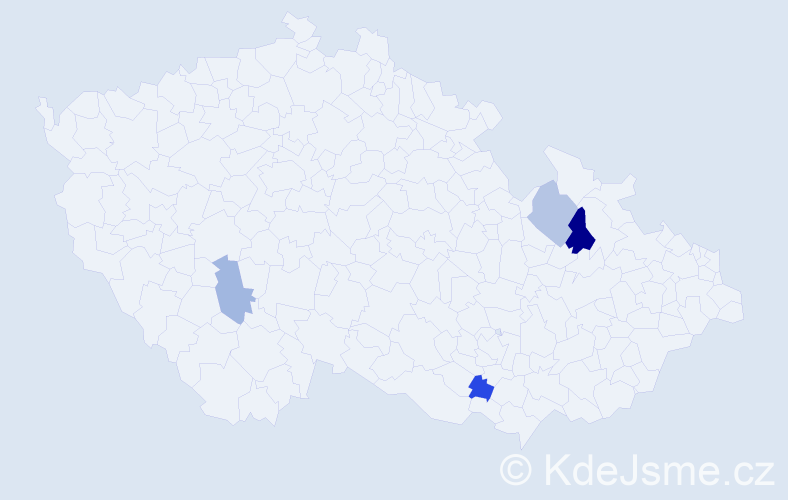 Příjmení: 'Hlavienková', počet výskytů 5 v celé ČR