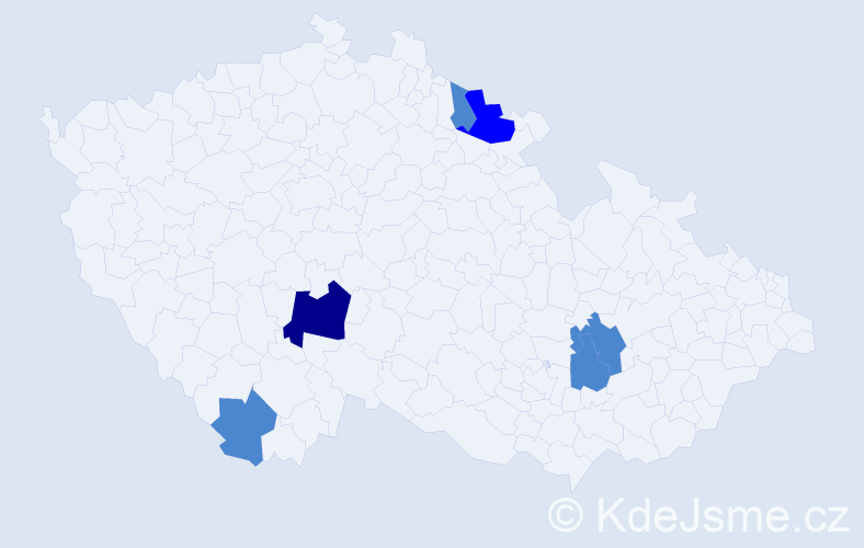 Příjmení: 'Vyhlidal', počet výskytů 9 v celé ČR