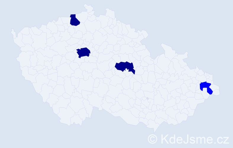 Příjmení: 'Diáková', počet výskytů 7 v celé ČR