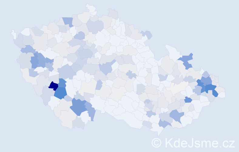 Příjmení: 'Klečka', počet výskytů 972 v celé ČR