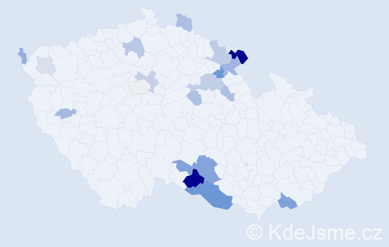 Příjmení: 'Runkasová', počet výskytů 50 v celé ČR