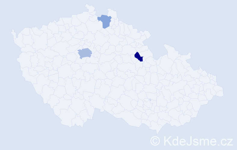Příjmení: 'Mooney', počet výskytů 6 v celé ČR
