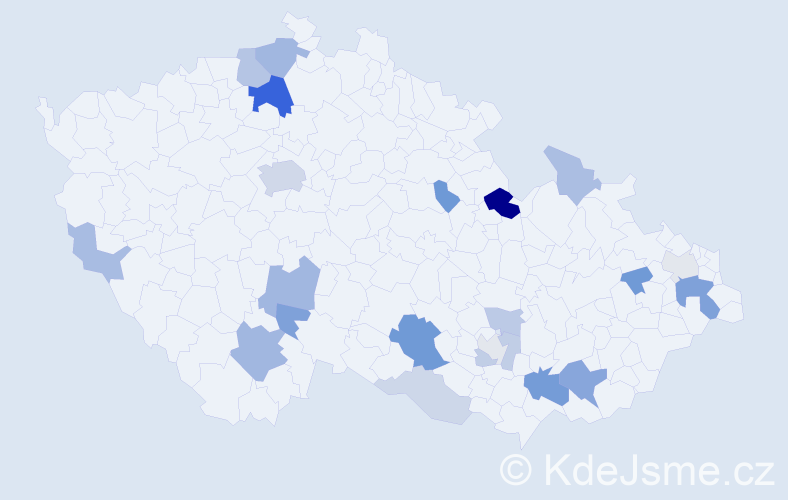 Příjmení: 'Andrášová', počet výskytů 52 v celé ČR